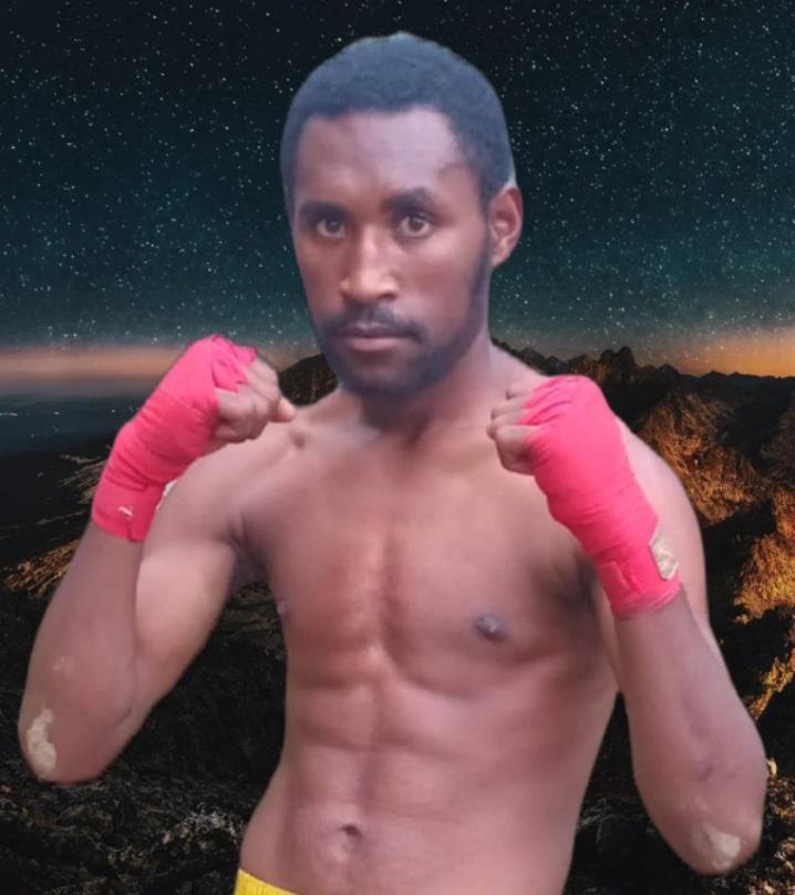 Brendan Simbani, 58kg fighter from Papua New Guinea