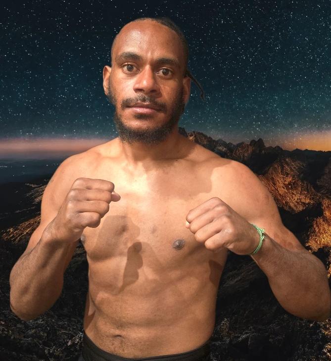 Clinton Hanku, 63.1kg fighter from Papua New Guinea
